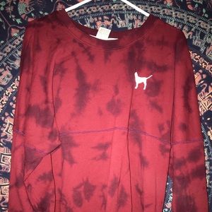 Tie dye red pink Victoria secret crew neck